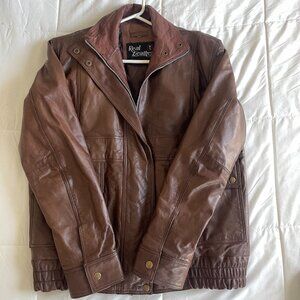 Brand New w/o tags Real Leather Women's Brown Leather Jacket - Size Large